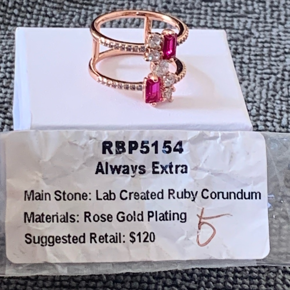 Bomb Party Lab Created Ruby Corundum On Rose Gold… - image 2